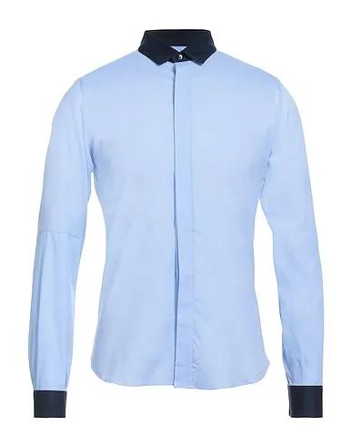 Azure Plain weave Patterned shirt