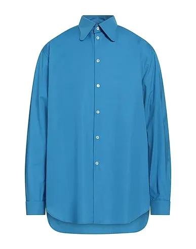 Azure Plain weave Solid color shirt