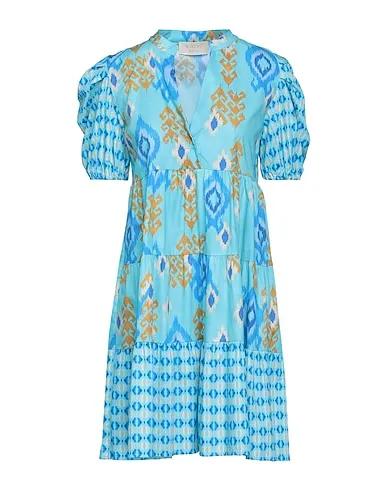 Azure Poplin Short dress