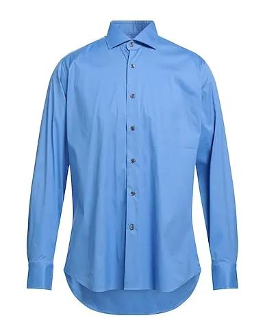 Azure Poplin Solid color shirt
