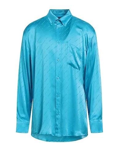 Azure Satin Patterned shirt