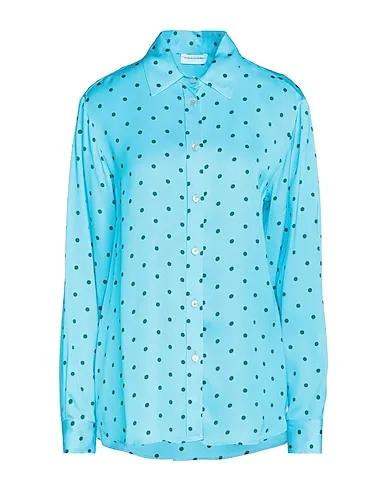 Azure Satin Patterned shirts & blouses