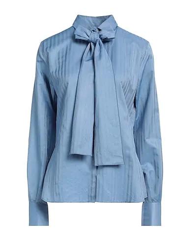 Azure Satin Shirts & blouses with bow