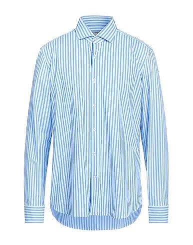 Azure Synthetic fabric Striped shirt
