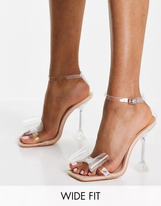 Baby bow heel sandals in clear