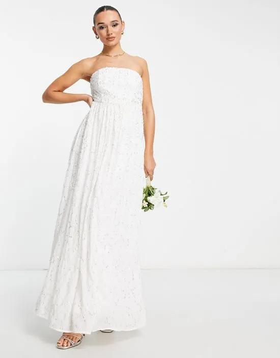 bandeau princess maxi bridal gown in ivory