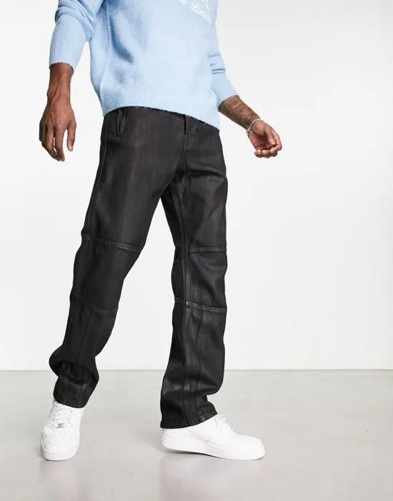 Barrel relaxed tapered jeans in tuned black