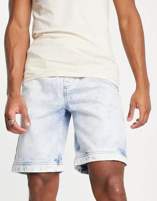 basketball denim short in bleach