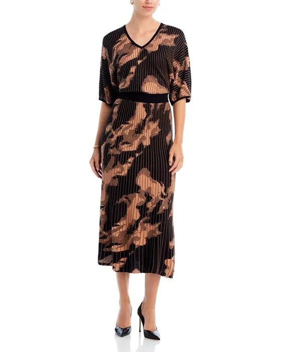 Batwing Sleeve Soft Knit Midi Dress