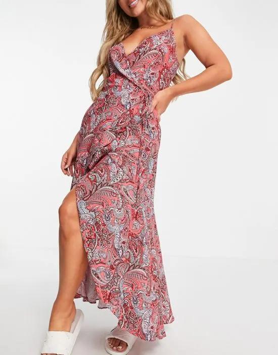 beach dress in pink paisley