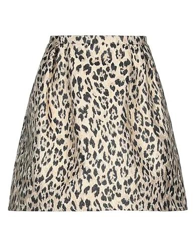 Beige Brocade Mini skirt