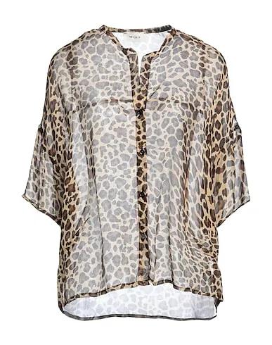 Beige Chiffon Silk shirts & blouses