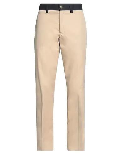 Beige Cotton twill Casual pants