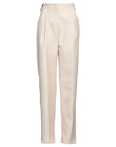 Beige Cotton twill Casual pants