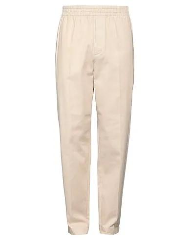 Beige Cotton twill Casual pants