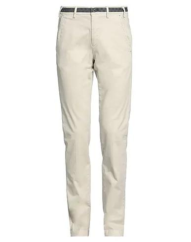 Beige Cotton twill Casual pants