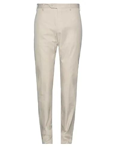 Beige Cotton twill Casual pants