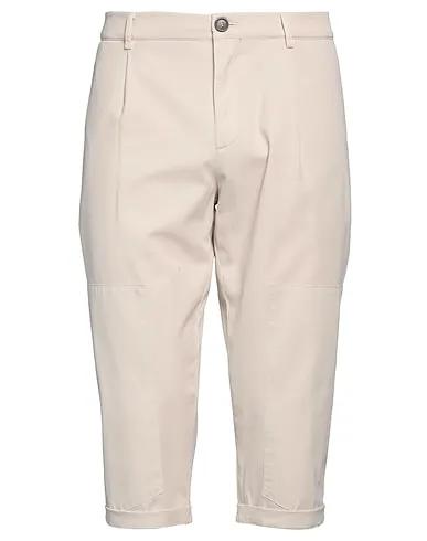 Beige Cotton twill Cropped pants & culottes