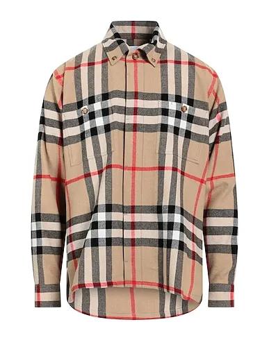 Beige Cotton twill Patterned shirt