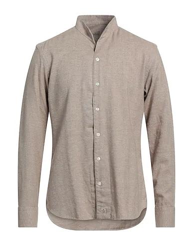 Beige Flannel Solid color shirt