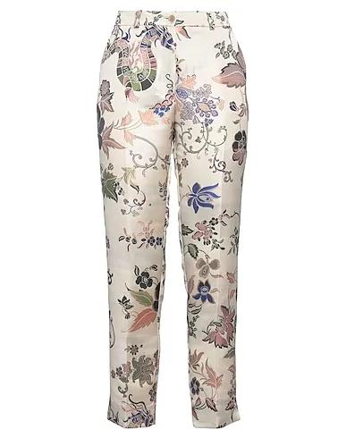 Beige Jacquard Casual pants