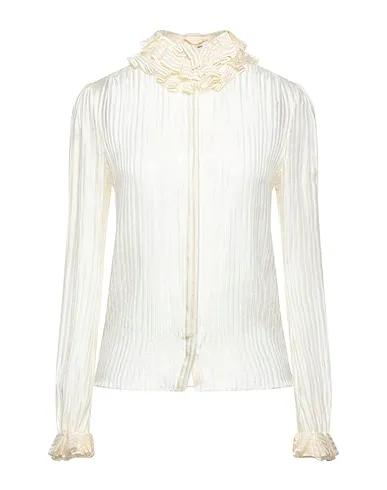 Beige Jacquard Striped shirt