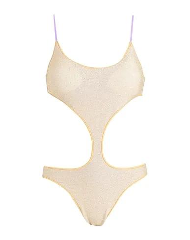 Beige Jersey One-piece swimsuits
