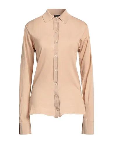 Beige Jersey Solid color shirts & blouses