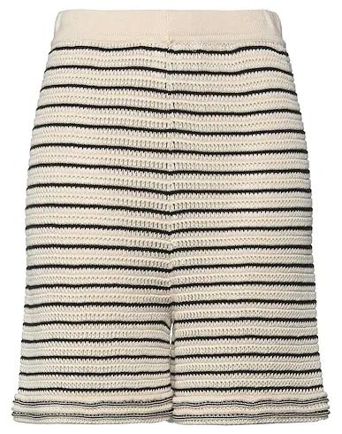 Beige Knitted Shorts & Bermuda
