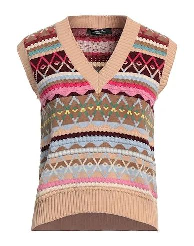 Beige Knitted Sleeveless sweater
