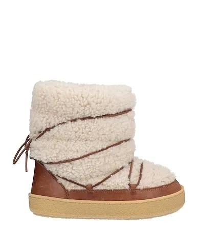 Beige Leather Ankle boot