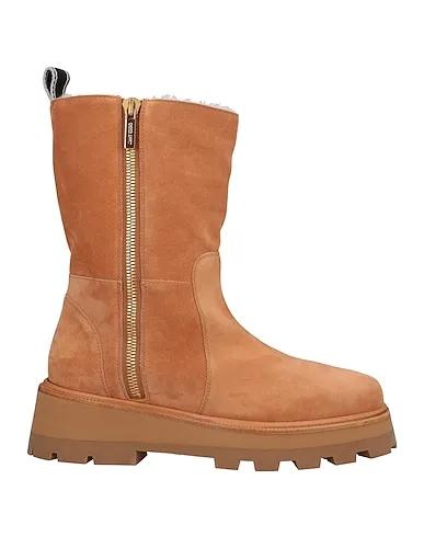 Beige Leather Ankle boot