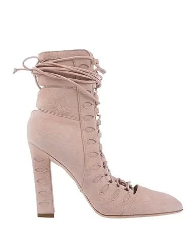 Beige Leather Ankle boot