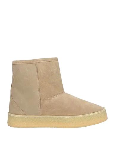 Beige Leather Boots
