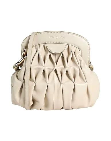 Beige Leather Cross-body bags