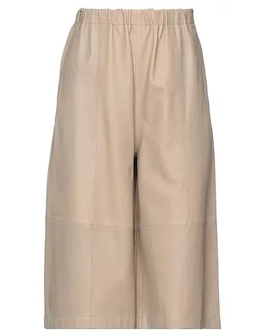 Beige Leather Leather pant