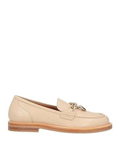 Beige Leather Loafers