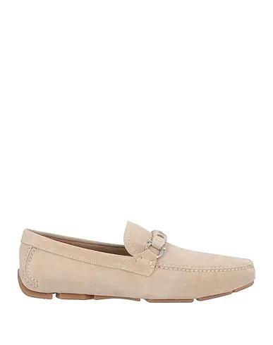Beige Leather Loafers