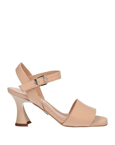Beige Leather Sandals