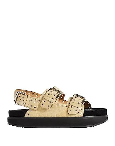 Beige Leather Sandals