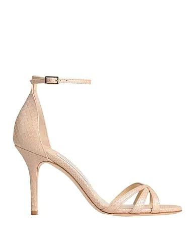 Beige Leather Sandals