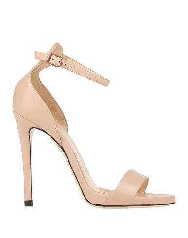 Beige Leather Sandals