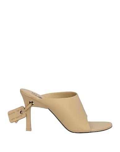 Beige Leather Sandals