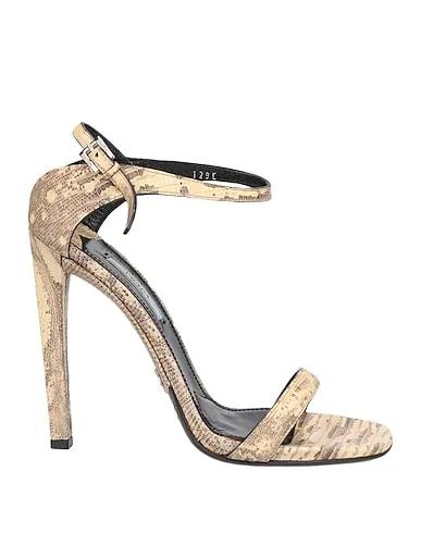 Beige Leather Sandals