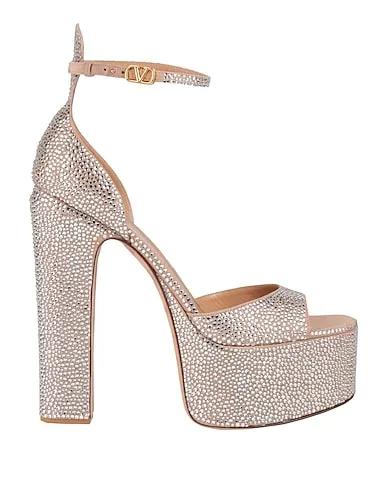 Beige Leather Sandals