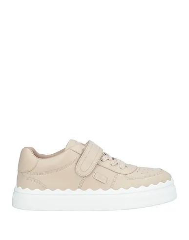 Beige Leather Sneakers