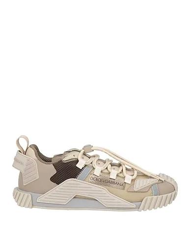 Beige Leather Sneakers