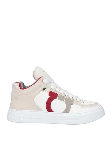 Beige Leather Sneakers