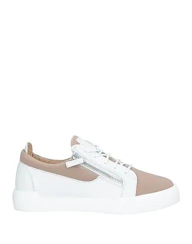 Beige Leather Sneakers