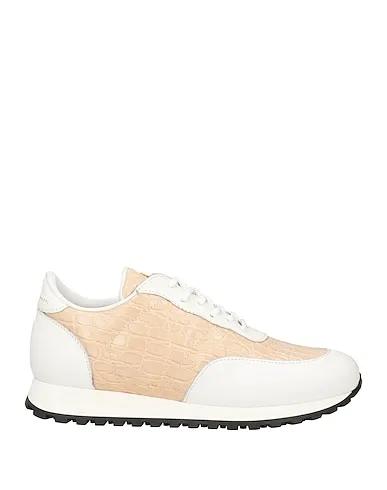 Beige Leather Sneakers